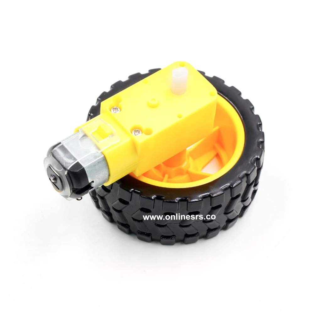 BO Motor Dual Shaft, TT Gear Motor 3-6v Dual Shaft (200rpm) And Wheels Plastic Toy Car Robot Gear For Arduino, Raspberry Pi, AVR, PIC, Atmel, NodeMCU (1)