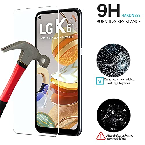 KELOLIN Pack of 3 Compatible with LG K61 Phone Tempered Glass Screen Protector, 9H Hardness, Anti-Scratch, Anti-Bubble - Image 3