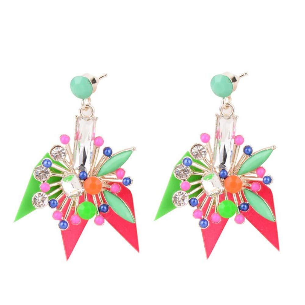 ZHWM Earrings Hoops Studs Multicolor Acrylic Patchwork Flower Drop Earrings Emanco Fashion Utopia Zinc Alloy Earrings Jewelry