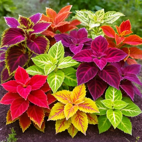 Coleus Variety Mix Seeds – Plectranthus Scutellarioides | Annual | Shade-Loving, Colorful Foliage for Gardens & Containers