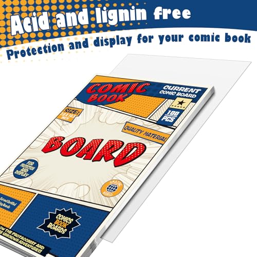 Image of Leffis 200 Comic Book Boards, Current Size Comic Boards Thick and Durable Regular Comic Book Backing Boards and Reusable Comic Boards for Regular Comics Boards 200PCS