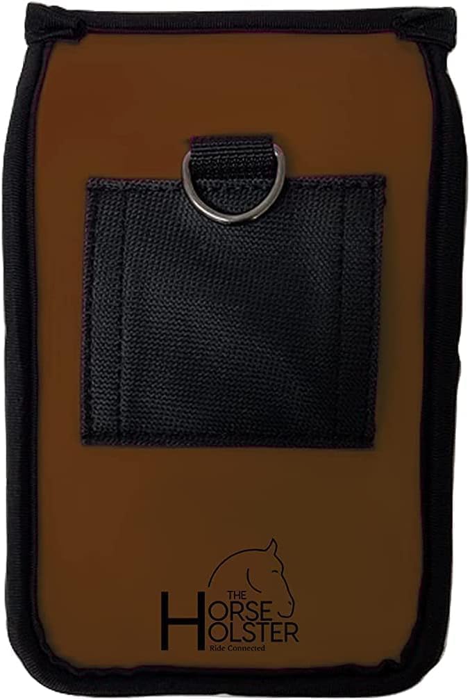 The Horse Holster Cell Phone Holder - Holds All Cellphones, Money, Credit Cards, Lip Balm, Safely Secure Essentials During Activity, 4 Ways to Wear, Riding, Biking, and More (Black, Large)