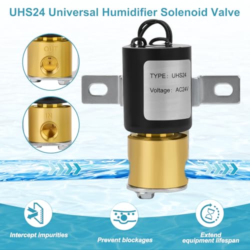 Image of UHS24 Universal Humidifier Solenoid Valve,24 Volts Humidifier Solenoid Valve Fit for Aprilaire General Honeywell Skuttle Humidifier Replacement 990-53 4040 HE220 HE225 HE260 HE265