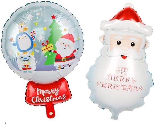 2 Pcs Christmas Foil Balloon Set - Perfect Party Supplies for New Year and Christmas Decoration (Combo13)