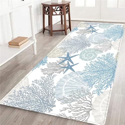 Tapete corredor playero 60x180 cm diseño océano azul miniatura 1