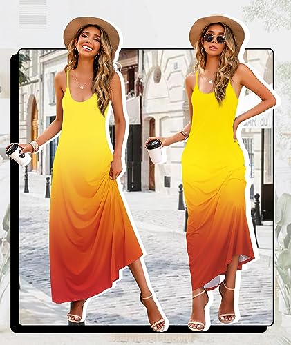 Image of Wolddress Womens Maxi Dress with Pockets 2026 Casual Strap Plus Size Loose Plain Long Office Summer Beach Travel Dresses S-5X