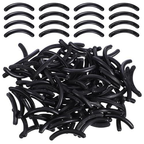 100 PCS Eyelash Curler Refill Pads, Eyelash Curler Replacement Pads, Silicone Rubber Refills, Universal Fit for Most Eyelash Curlers (Black)