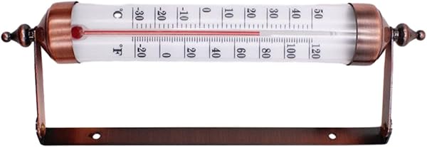 Termómetro de metal de 10 pulgadas para interiores y exteriores, con doble escala Fahrenheit Celsius, medidor de temperatura inalámbrico para montaje en pared, para jardín, patio, cocina - 5