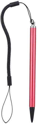 Miniatura 9 de Lápiz táctil universal, lápiz táctil negroplatarojo resistivo POS PDA Navigator Tablet Screen Touch Painting Pen con cuerda de resorte colgante