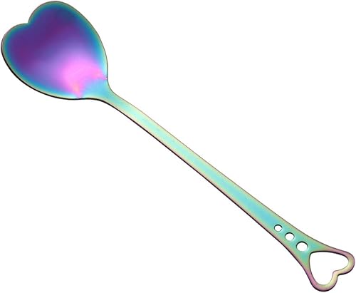 Vista 19 de Luxshiny Cucharas de café expreso, cuchara de postre de acero inoxidable, cucharas en forma de corazón, cucharas para helado, cuchara para mezclar