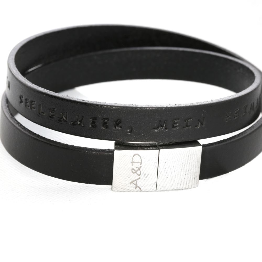 Armband Herren Gravur Leder braun Mann Leder Armband Koordinaten Männer Armband Text Männer Geschenke Herrenschmuck Namen Männerschmuck | HANDMADE IN GERMANY