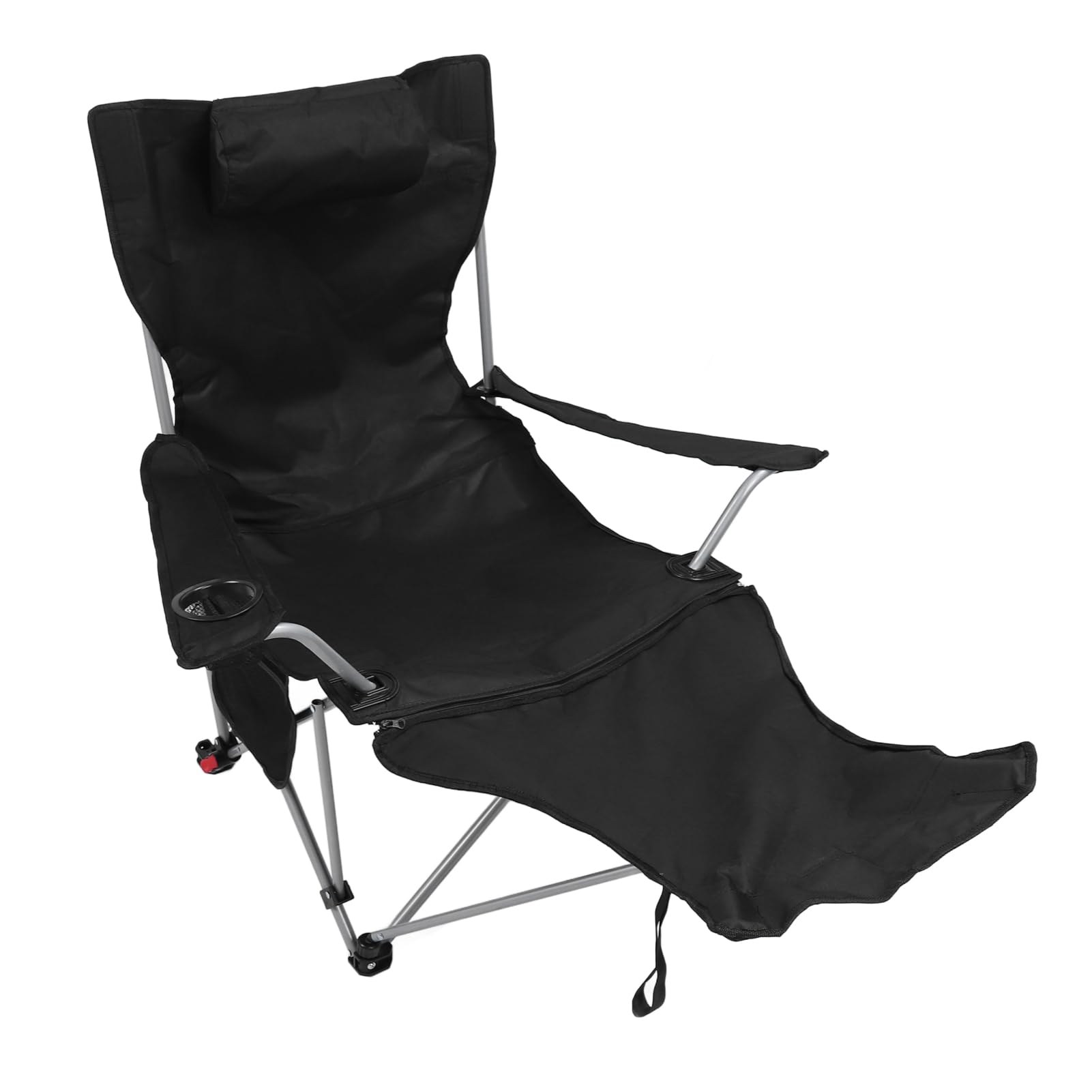aqxreight 900D Oxford Camping Lounge Fotela - 4 Pozycyjny Fotelik z Odłączanym Podnóżkiem do Relaksu na świeżym Powietrzu (BLACK)