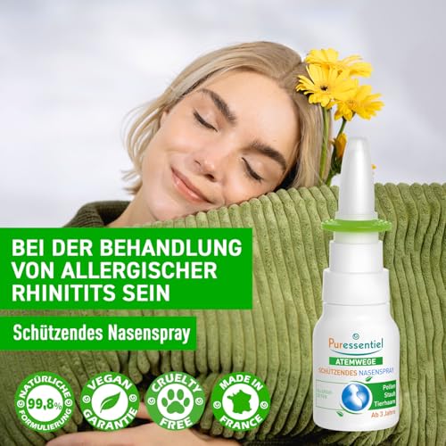 Puressentiel - Schützendes Nasenspray Allergiezeiten mit ätherischen Ölen in Allergiezeiten gegen Pollen - Staub - Tierhaare - Bio ätherishes Öl 20 ml