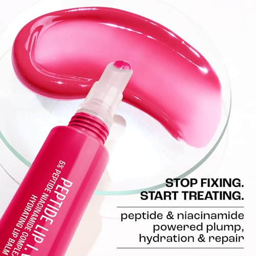Image of Lakme Peptide Lip IV with 5% Peptide-Niacinamide Complex, For Intense Hydration With A Serum-Like Texture That Visibly Plumps, Smoothens, and Repairs, Peptalk Pink, 10g