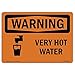 OSHA Warning Sign - Very Hot Water with Symbol | Decal | Protect Your Business, Construction Site, Warehouse & Shop Area | Â Made in The USA