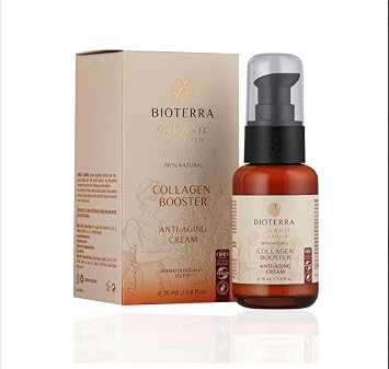 Bioterra Anti Aging Yüz Kremi - Kolajen Destekleyici, Kırışıklık Karşıtı, Yoğun Nemlendirici, Organik Yağ İçerikli, Cilt Yenileyici Günlük Bakım Kremi