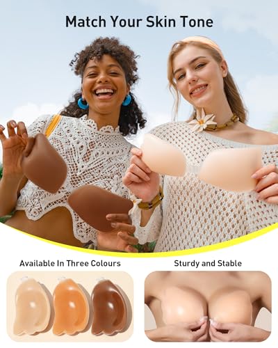 Image of Niidor Adhesive Bra Strapless Ultra Sticky Invisible Push up Silicone Bra Multiple Colors Sizes Reusable for Backless Dress