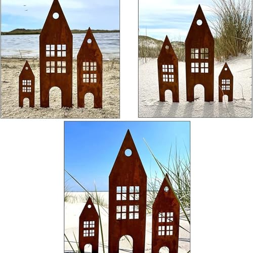 Statuette de châteaux rouillés rétro : objet déco extérieur résistant aux intempéries - 6