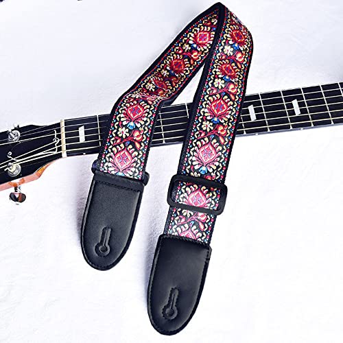BetterJonny Sangle de guitare réglable en coton avec extrémités en cuir pour guitare western, guitare électrique, guitare acoustique, basse - Les Beatles, Paul McCartney, John Lennon, RIngo Starr, George Harrison BetterJonny Sangle de guitare réglable en coton avec extrémités en cuir pour guitare western, guitare électrique, guitare acoustique, basse – Image 8