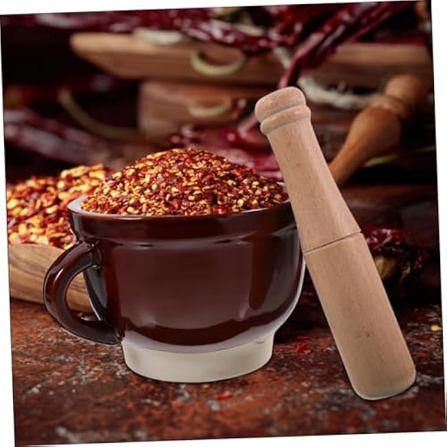 Cabilock Garlic Masher Tool Manual Home Garlic Press Ceramic Bowl Pestle Mincing Rosemary Powder Seasoning Powder