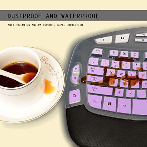 Keyboard Cover For Logitech K350 Mk550 Mk570 Wireless Wave Keyboard,Waterproof Silicone Keyboard Protector Skin For Logitech K350 Mk550 Mk570 Keyboard Protective Accessories(Gradient Purple) #TOP2