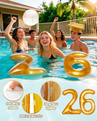 Piemow déco gonflable or de piscine remise de diplôme 2026