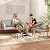 DWVO Patio Furniture Set 4 Pieces Boho Wicker Bistro Set, All Weather Outdoor Rattan Conversation Set with Loveseat Chairs Table Soft Cushions for Backyard, Pool, Garden - Grey