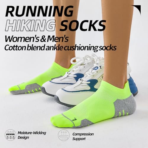 Mens running ankle socks size 9-12,black low cut socks with arch support,compression anti-slip socks,5 pairs2