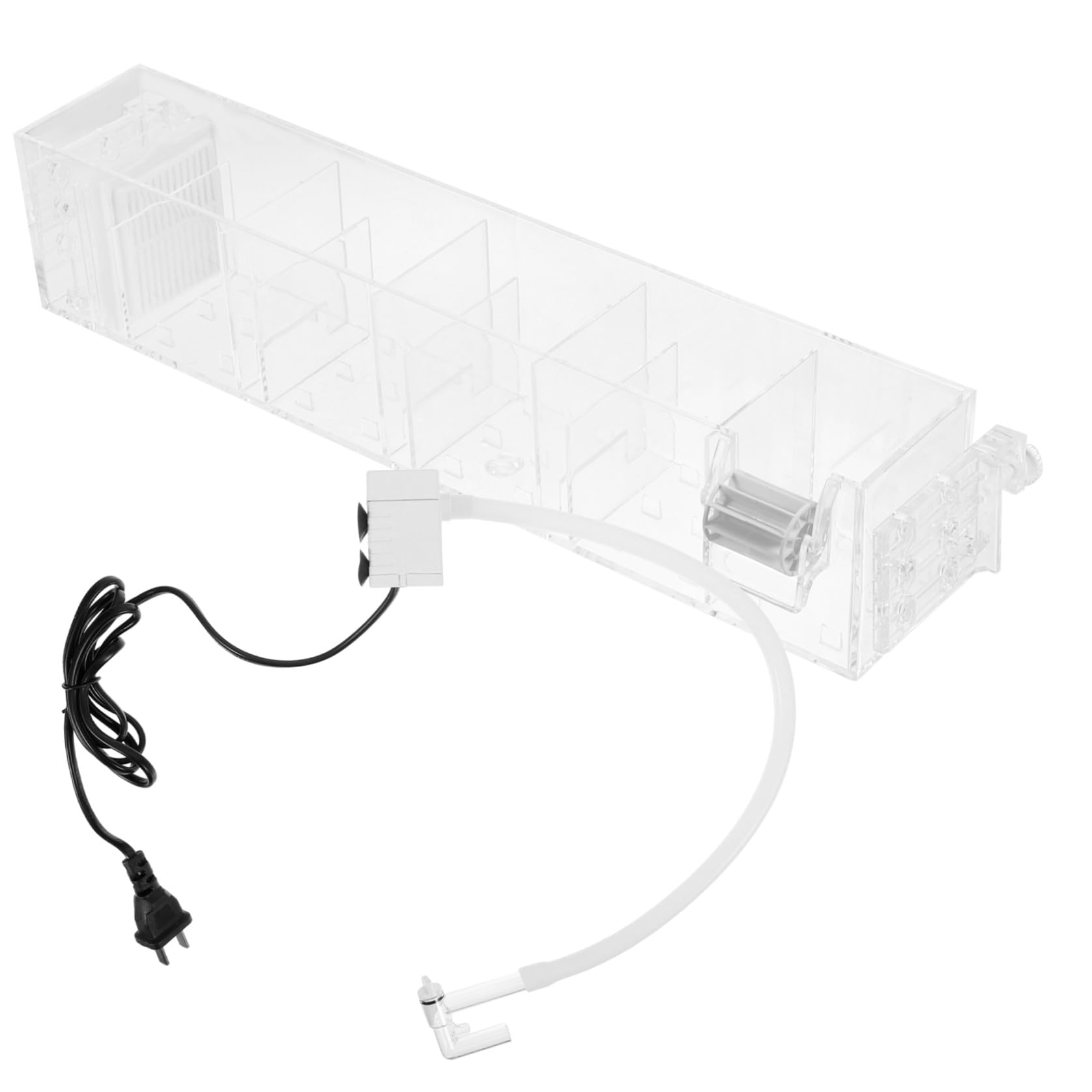 Acryl Aquariumfilterkasten mit Integrierter Wasserpumpe und Leisem Hängesystem 1 Satz Filterbox für Effiziente Fischtankfiltration und Klares Design