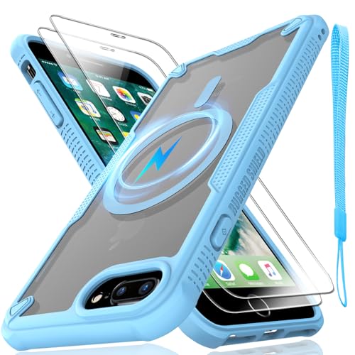 Coque iPhone 7/8 Plus MagSafe antichoc avec verre trempé 9H et cordon