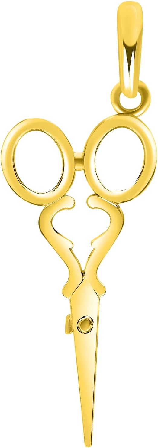 Takar Gold Plated Scissor Pendant For Women And Men - Vermeil Hair Scissor Charms Pendant- Hair Stylist Gifts Jewelry Made In USA.