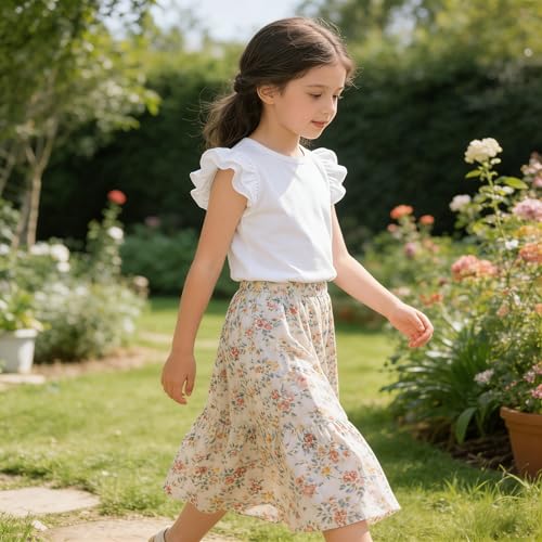 Image of LYSMuch Toddler Girls Short Sleeve Ruffle Basic Blouse