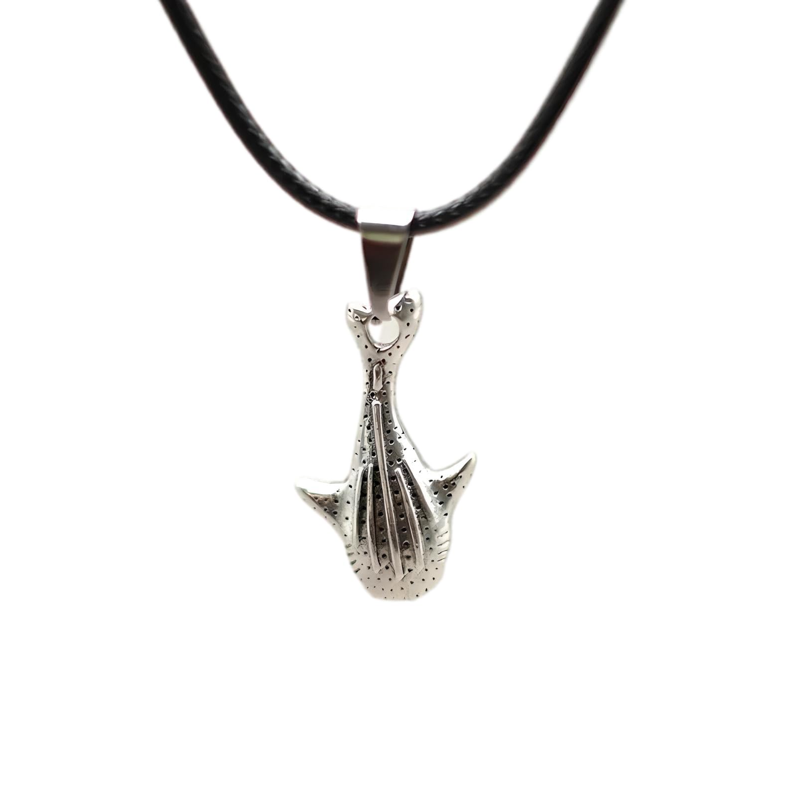 XANAYXWJ Collana con Ciondolo Vita Marina in Argento Sterling 925 con Ciondolo Boho squalo Balena Nero per Uomo Donna Collare Gioielli Vichinghi Regalo - Collana Orca, Coda