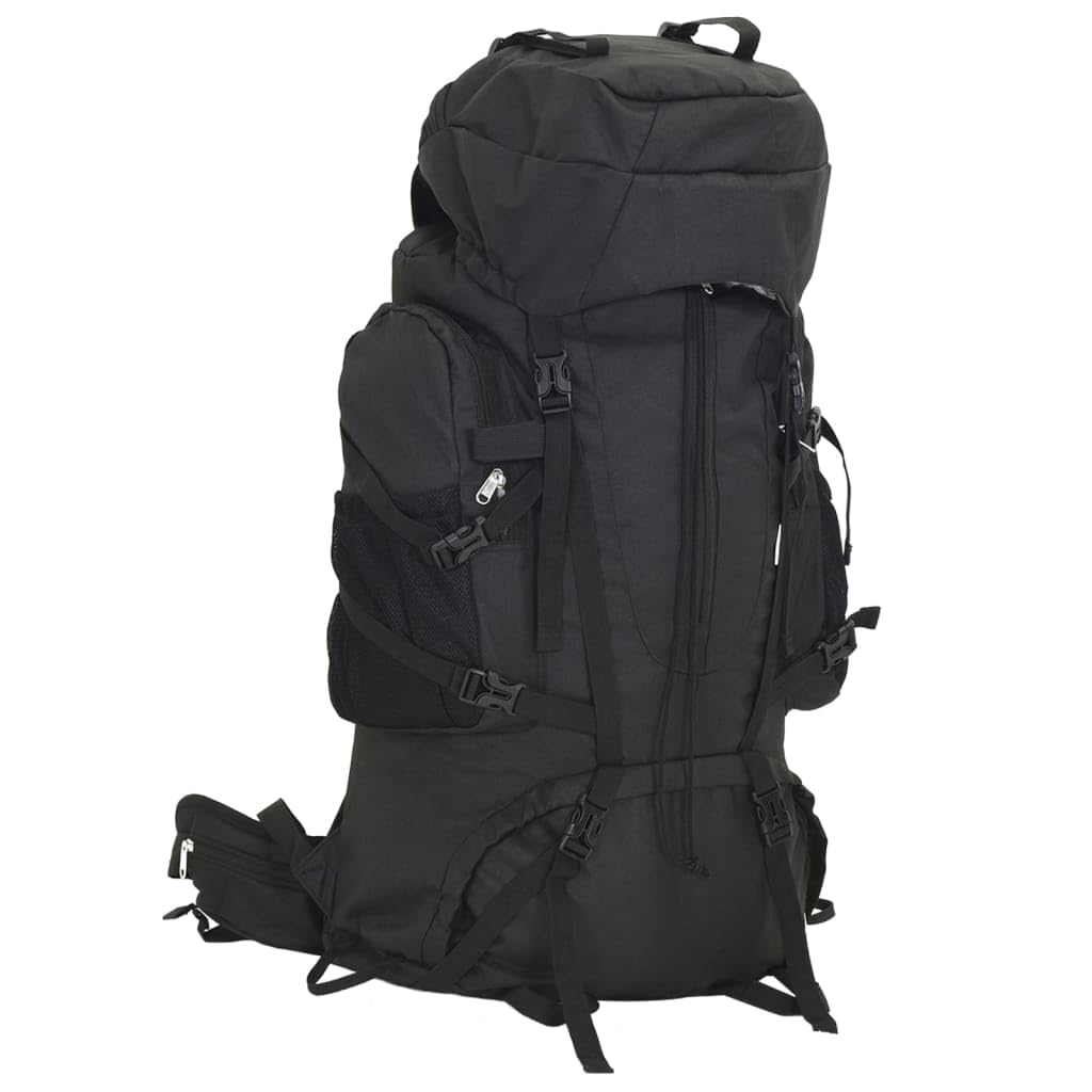 Zaino da Escursionismo Nero 80L Tessuto Oxford Impermeabile Versatile per Outdoor, Escursionismo, Campeggio, Trekking, con Scomparto per Portatile, Stabile, Durevole, Confortevole, Ideale per