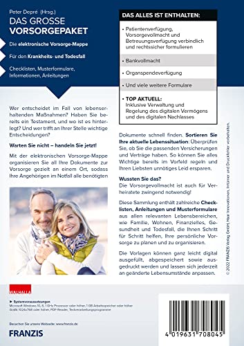FRANZIS 70804 - Das große Vorsorgepaket, für PC/Windows/Mac, Software zum Formulieren von Patientenverfügung, Vorsorgevollmacht uvm. - Image 3