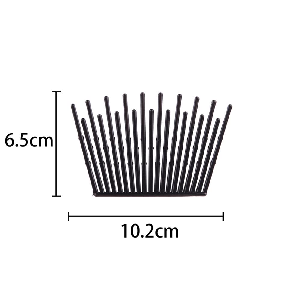 FSSTUD 6 paia di pettini per capelli a doppio pettine a incastro, fermagli per capelli magici per coda di cavallo, accessori per lo styling dei capelli per donne e ragazze nero
