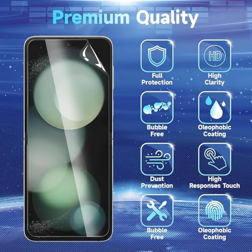 Image of Advanced HD+ Front & Back Unbreakable Hydrogel Screen Protector for Samsung Galaxy Z Flip 5 5G - Full 360 Mobile Protection with Easy Installation Kit (Anti-Scratch)