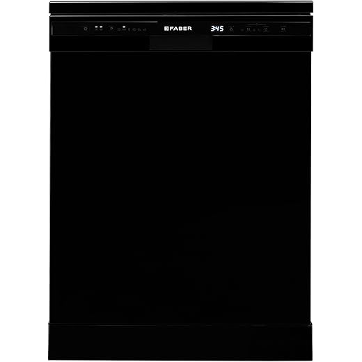 Faber 12 Place Settings Free Standing Dishwasher | 6 Wash Programs | LED Display | Power Wash | Adjustable Racks, Salt & Rinse Aid Indicators | 5Yr Rust-Through Protection | FFSD 6PR 12S Neo Black