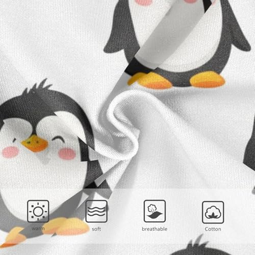 CHIFIGNO Cute Cartoon Penguins White Briefs for Boys Soft Cotton Underwear Toddler Boys Breathable Briefs Underwear3