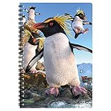 3D LiveLife A5 Notebook - Rockhoppers from Deluxebase. 80 Page Lenticular Penguin Notebook. Superb School or Office Stationery with Artwork Licensed from Artist David Penfound