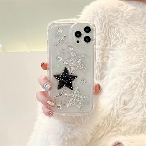 Lolagigi Iphone 13 Pro Max Case - 3D Bling Stars, Glitter Hearts, Y2K Spark, Soft Transparent Tpu - 6.7" Clear #TOP2