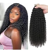 Kinky Curly Tape in Hair Extensions 100% Brazilian Virgin Human Hair Kinky Curly Tape ins for Wom...