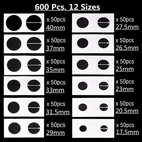 Ettonsun 600 Pcs Cardboard Coin Holder Flips 2X2, 12 Sizes For Collectors Coin Collection Supplies In Coin Album Coin Display Book Protector Fit For 17.5Cm To 40Cm Penny,Quarters,Tokens,Medallions #TOP1