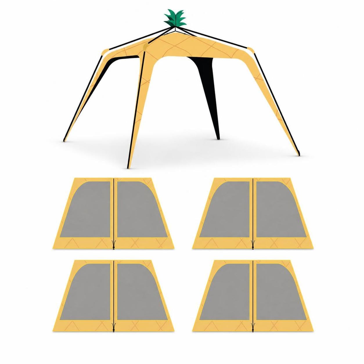 Tienda Campaña Camping Instantánea Exterior Anti- para Picnic, Estilo Exquisito, Tienda de campaña con 4 Paredes Cortavientos de Malla Completa