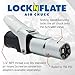 LockNFlate Locking Air Chuck - Six Steel Jaws Lock onto Any tire Valve - Won't Leak or pop Off - Rated to 150 PSI - Open Flow