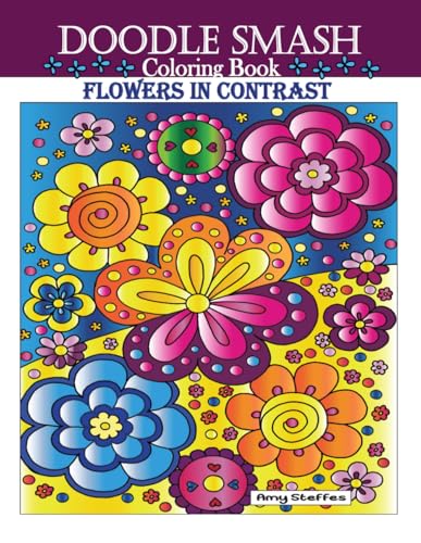 Doodle Smash Coloring Book Flowers in Contrast