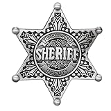 Western Cowboy Deputy Sheriff Badge Pin Brooch 2",School Carnival Party Play Props Prizes Gifts for Adults,Halloween Masquerade Old West Costume Holster Medals Decorative Ornaments