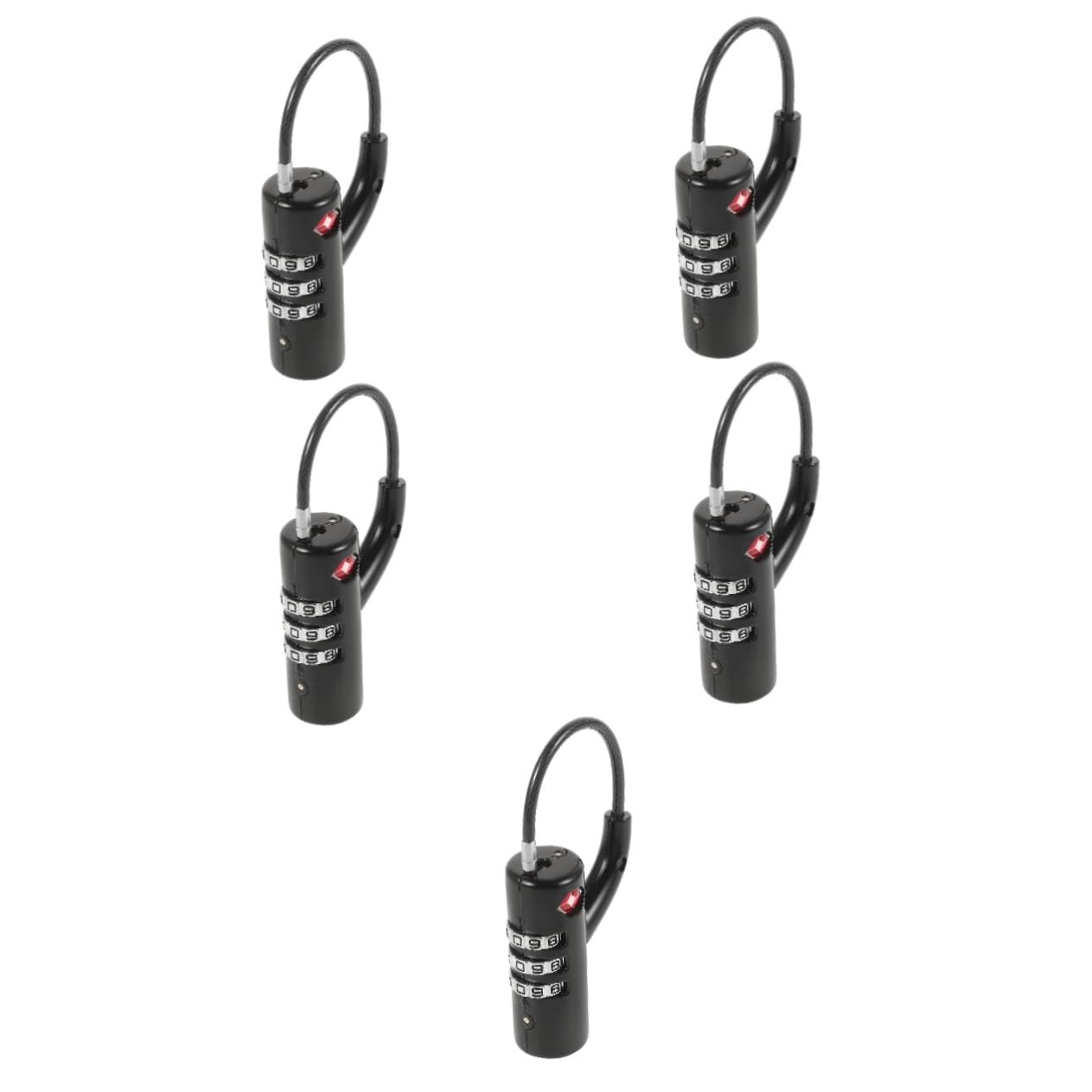GLEAVI 5piezas Cerradura De Combinación Para Equipaje Tsa Candado De Seguridad Para Maletas y Mochilas Diseño Compacto y Portátil Para Viajes y Gimnasios