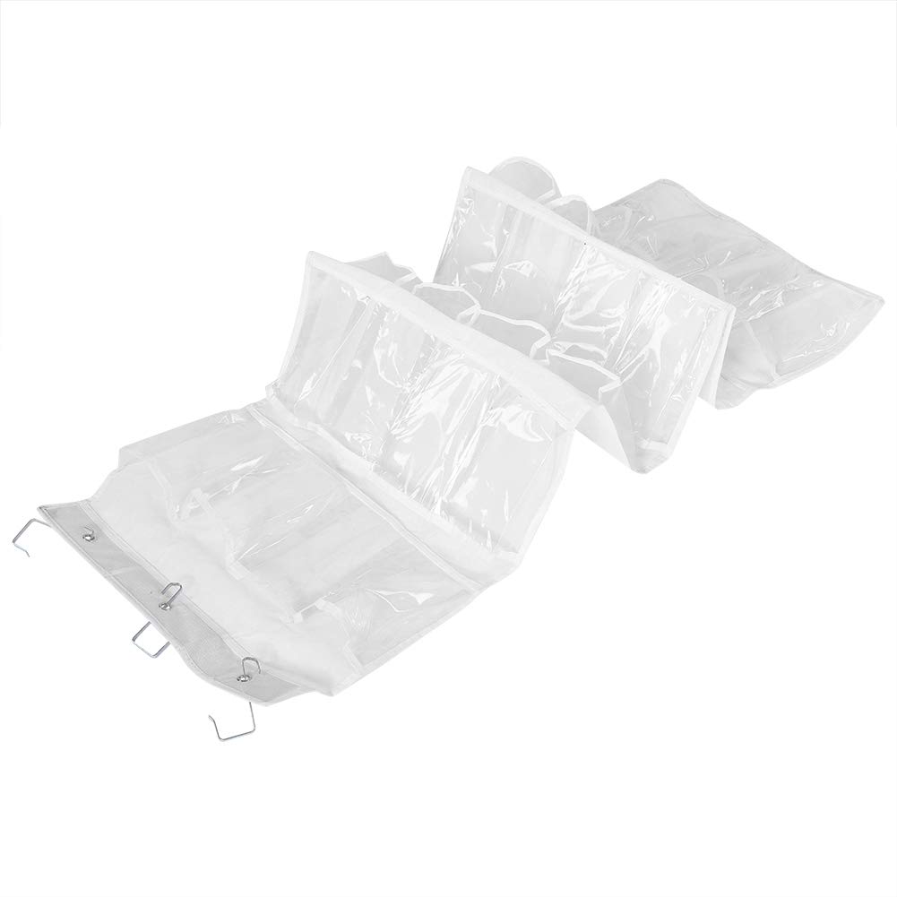 FTVOGUE Borsa portaoggetti per scarpe a 24 griglie, borsa sospesa per porta del bagno, borsa sospesa per porta in PVC (bianco trasparente)