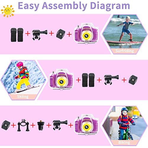Fkateen Kids Camera Waterproof Underwater Camera For 3-12 Year Old Boys Girls 2 Inch Ips Screen 1080P Hd Digital Kids Video Camera Indoor Outdoor Action Cameras Best Christmas Birthday Gifts #TOP3